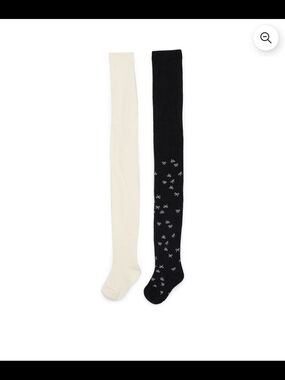 🌻 🎀 NWT Wonder Nation Girls Bow Tights 2-Pack - Size S (4-6) 🎀